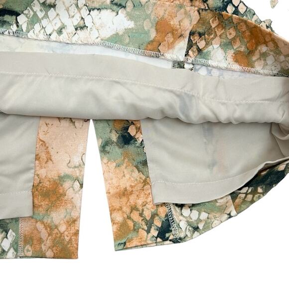 Rachel Roy Dress Womens Size 8 Peach Green Snakeskin Watercolors Sheath Lined - Picture 6 of 8